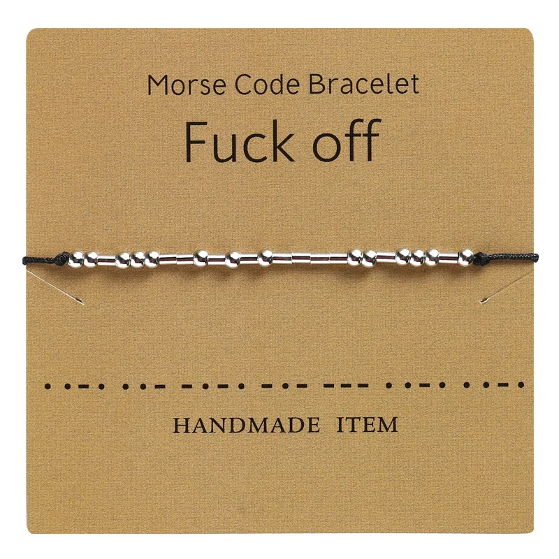 Bracelet Morse Tressé Ajustable Message Secret Personnalisé Idée Cadeau Discret pour Homme Femme Amoureux Anniversaire