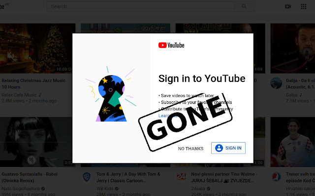 Youtube Skip Sign-in chrome extension