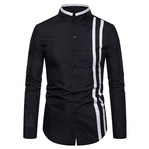 Title 8, Solid color striped colorblock long sleeve shir...
