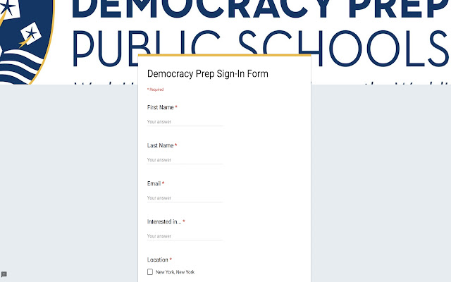 Democracy Prep Sign-In form chrome extension