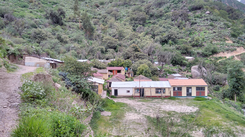 Approaching the bed and breakfast posada gloria in San Juan de Chucho village in colca canyon near arequipa peru
