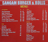 Sangam Burger Centre menu 1