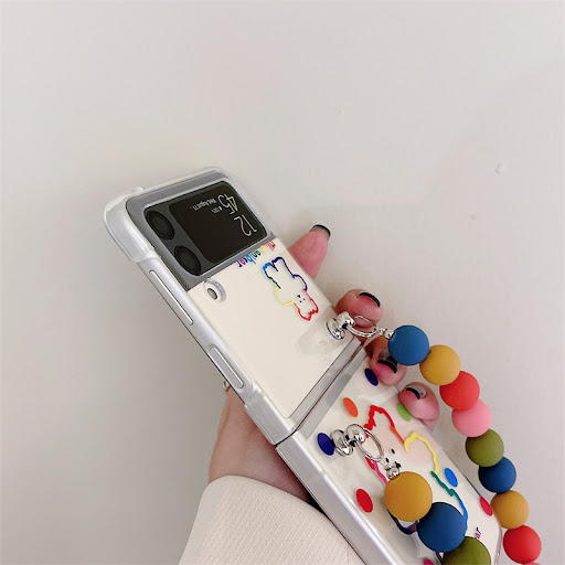Title 5, Cartoon Cute Bear Print Folding Screen Phone Ca...