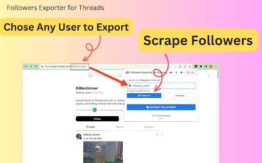 Followers Exporter for Threads