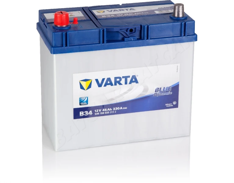 Bilbatteri 12V 45Ah Varta Blue Dynamic B34 LxBxH=238x129x227mm