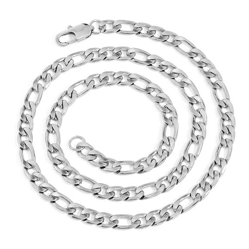 Title 1, Mens Hip Hop Necklace Stainless Steel Figaro C...