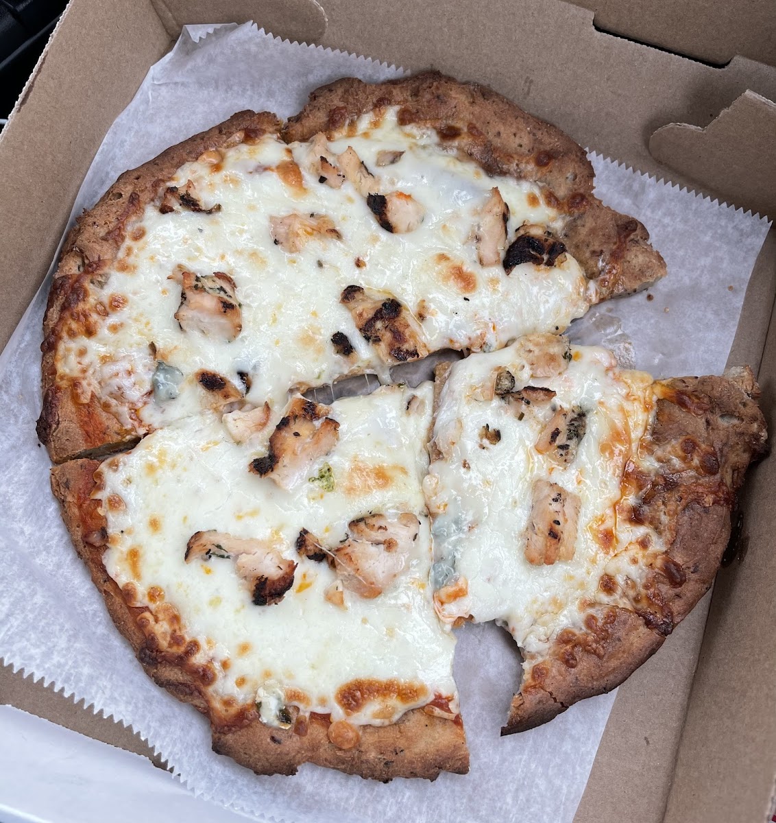 GF Buffalo Chicken pizza