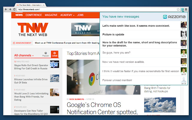 Rizzoma @Mentions Notifier chrome extension