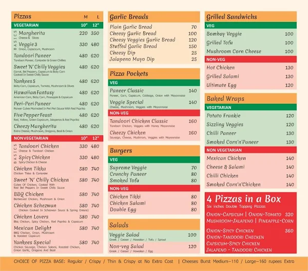 The Spice Grill menu 