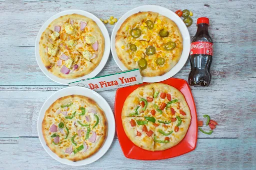 2 Double Topping Pizza [7 Inches] With Coke [750 Ml]