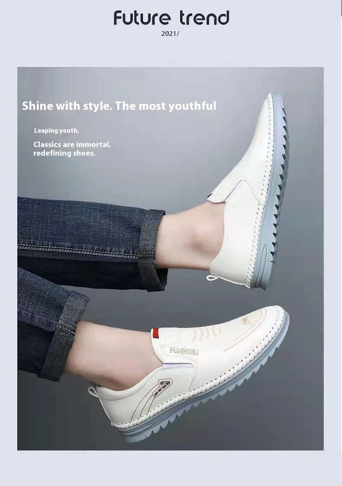 Heren veelzijdige casual schoenen van zacht leer. Comfortabele en stijlvolle schoenen voor dagelijks gebruik. Perfect voor elke gelegenheid. Ervaar het zachte leer.