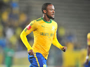 Former Mamelodi Sundowns striker Thokozani Sekotlong celebrates his goal during the Absa Premiership 2017/18 football match between Mamelodi Sundowns and AmaZulu at Lucas Moripe Stadium, Pretoria on 21 October 2017.