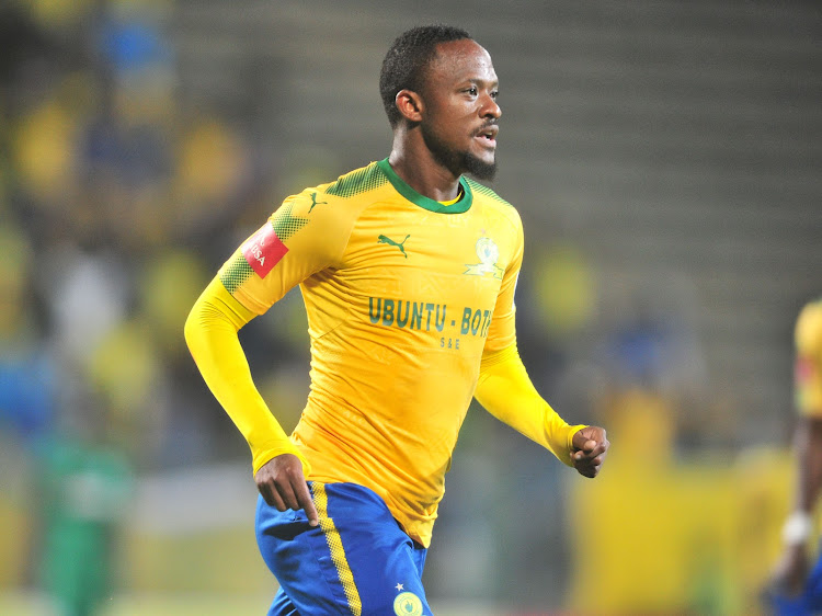 Former Mamelodi Sundowns striker Thokozani Sekotlong celebrates his goal during the Absa Premiership 2017/18 football match between Mamelodi Sundowns and AmaZulu at Lucas Moripe Stadium, Pretoria on 21 October 2017.