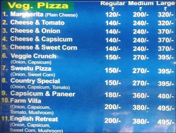 Mansi Pizza menu 