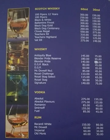 The Ladies Club menu 