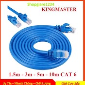 Dây Mạng Lan Internet Cat6 Kingmaster 1.5M/ 3M/ 5M/ 10M Đúc Sẵn 2 Đầu, Chống Nhiễu