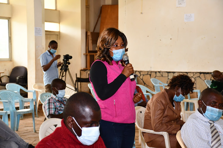 Activist Flora Ali speaks during a public participation forum on review of the Power of Mercy Act 2011 at Mwatate