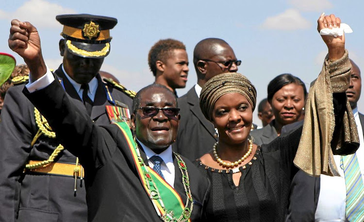 Former Zimbabwean president Robert Mugabe pictured here with his wife Grace Mugabe.