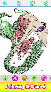 Mermaid Color by Number Book:Glitter+Crayon Paint - náhled