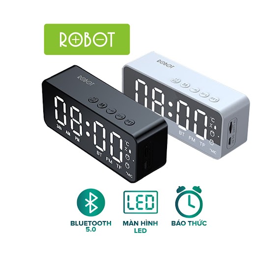 Loa Bluetooth 5.0 Robot Rb150 Màn Hình Led Kiêm Đồng Hồ Báo Thức - Nghe Fm Thẻ Nhớ