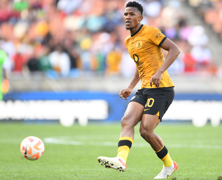 Siyabonga Ngezana of Kaizer Chiefs during the DStv Premiership match against Swallows FC at Peter Mokaba Stadium on May 1 2023.