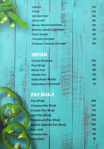 Radha Pure Veg menu 