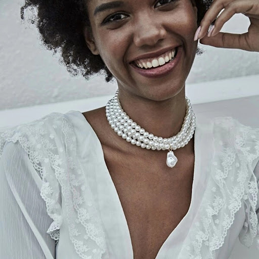Title 5, Womens Simple Multilayer Round Pearl Pendant N...