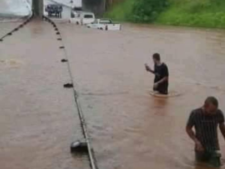 A road in Pretoria North was flooded on Thursday after a heavy downpour.