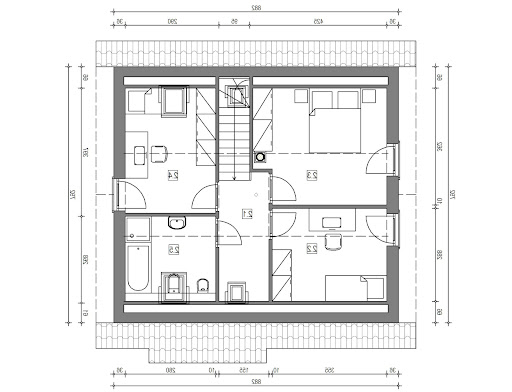 Domek Nieduży Mikro - 010 ES MIKRO - Rzut poddasza