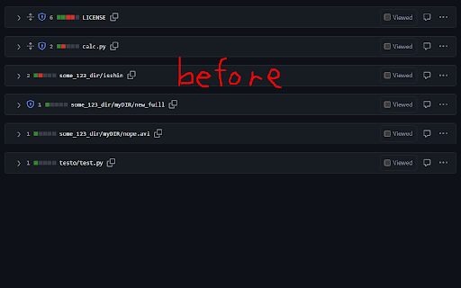github ownerless diff filter
