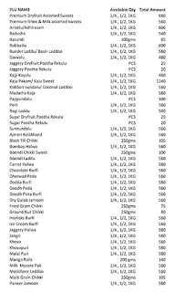 Estaa Sweets menu 1