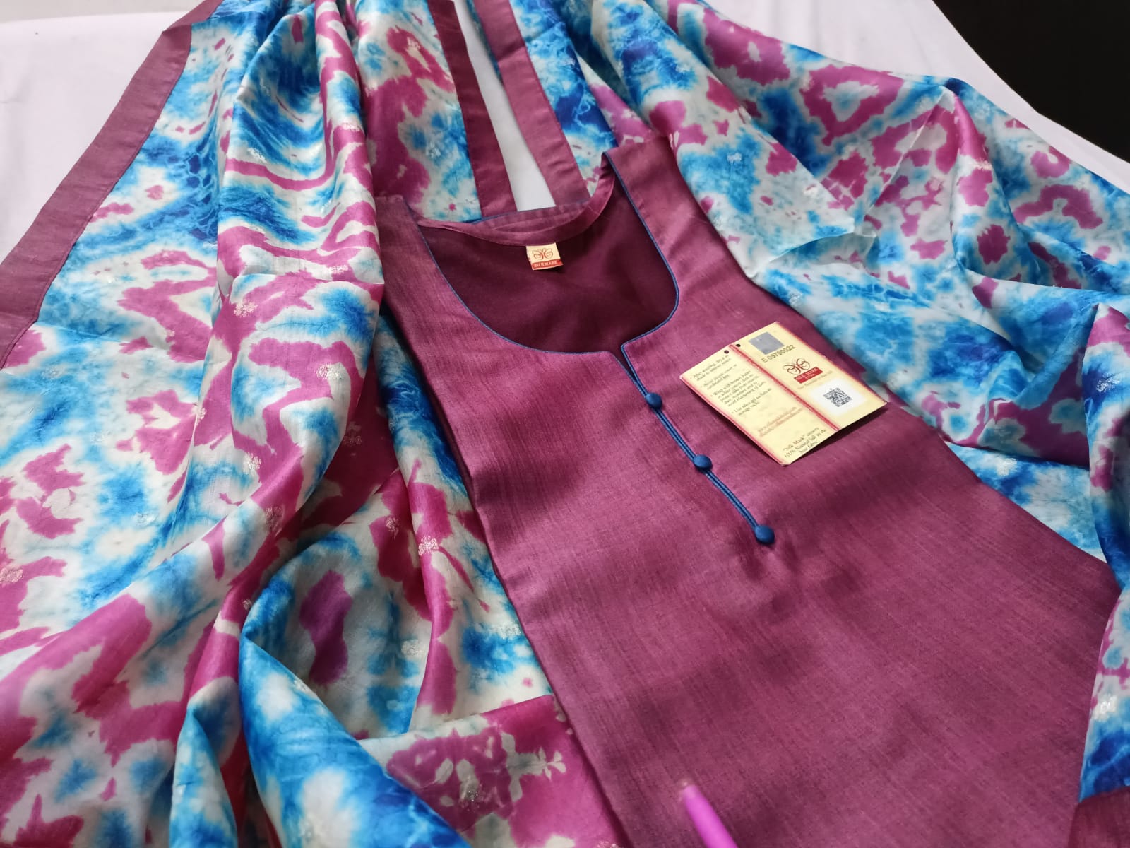 pure silk tassar semistich kurta