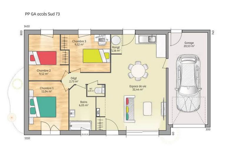  Vente Terrain + Maison - Terrain : 580m² - Maison : 73m² à Fourges (27630) 