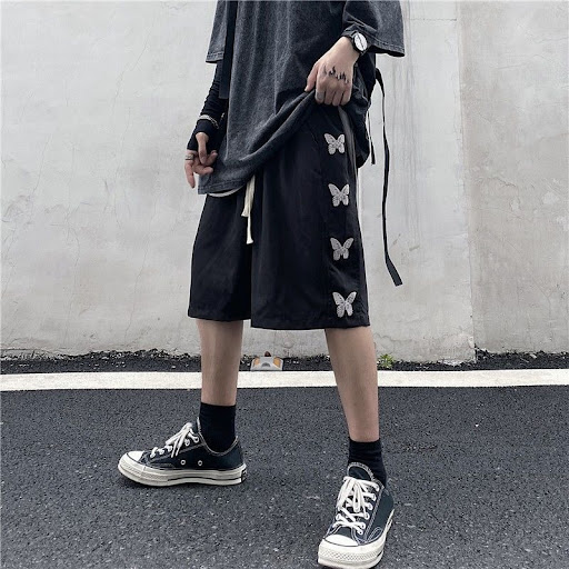 Title 1, Retro Butterfly High Waist Five Points Wide Leg...
