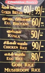 Kodampakkam Masala menu 1