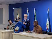 DA chief whip Siviwe Gwarube, KZN premier candidate Chris Pappas and Gauteng premier candidate Solly Msimanga gave a briefing on the water and governance challenges at the party's Nkululeko House.