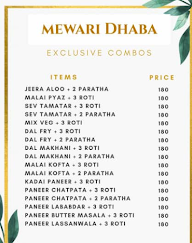 Mewari Dhaba menu 3