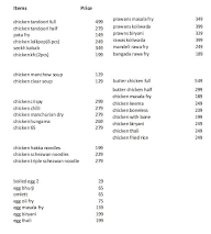 Annapurna Bengali Dine menu 1