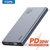 [Mã Elbmo12 Giảm 12% Đơn 500K] Sạc Dự Phòng Topk Usb Type C 20W Pd Qc3.0 10000Mah Màn Hình Hiển Thị Led