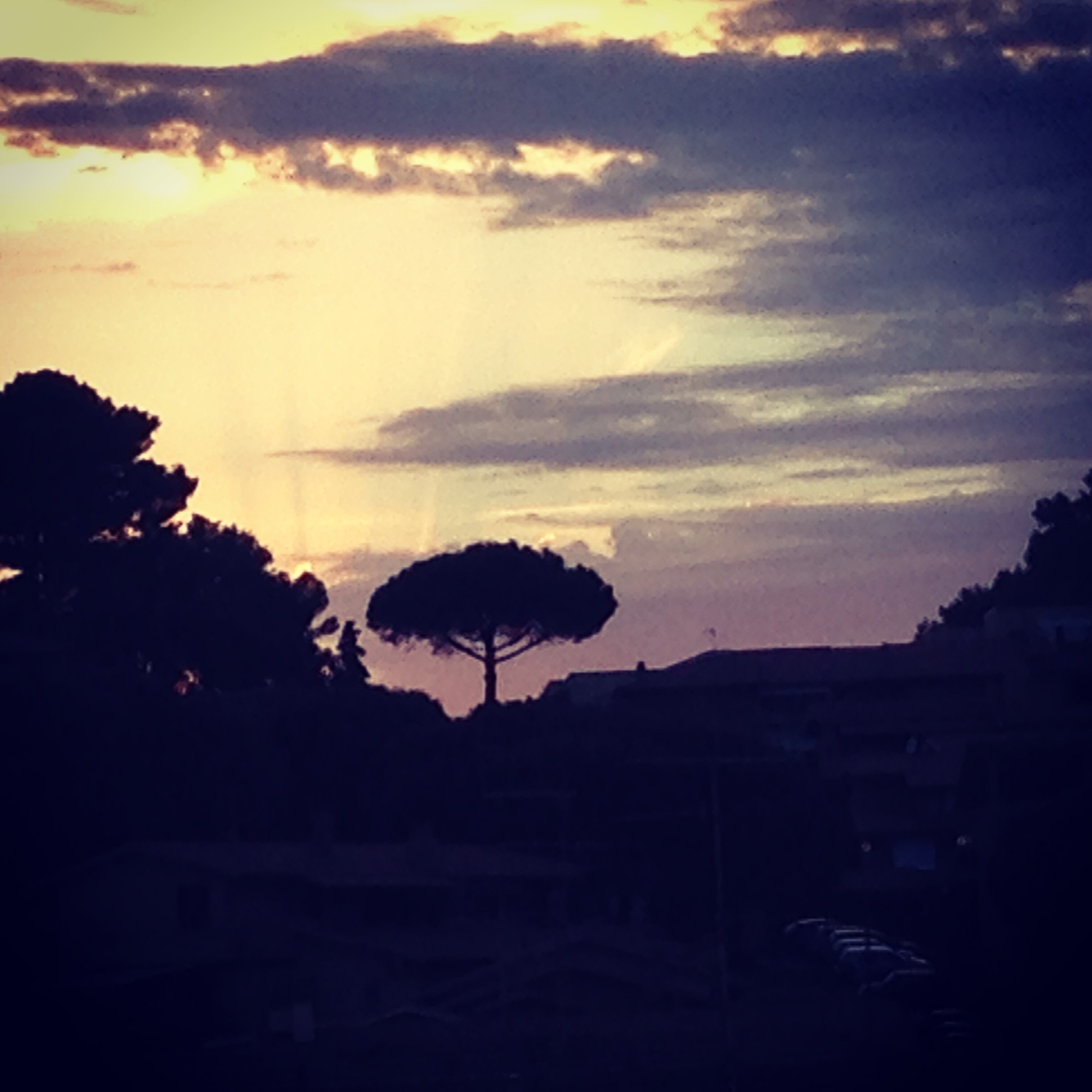 Sagome al tramonto di tinavale