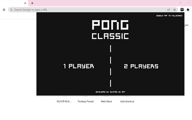 Classic Pong Game (2 Players) chrome extension