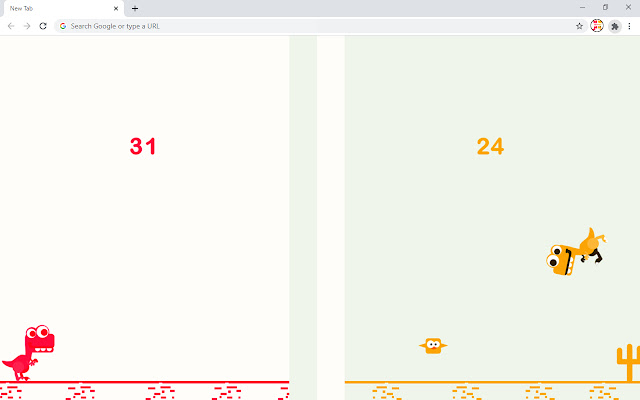 Two Rex 2 Player Game chrome extension