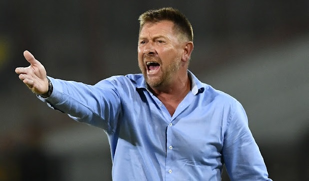 Head Coach, Eric Tinkler during the DStv Premiership match between Stellenbosch FC and Cape Town City FC at Danie Craven Stadium on January 27, 2023 in Stellenbosch, South Africa.