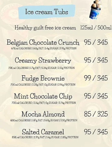 Good Fettle No-Guilt Ice Cream menu 