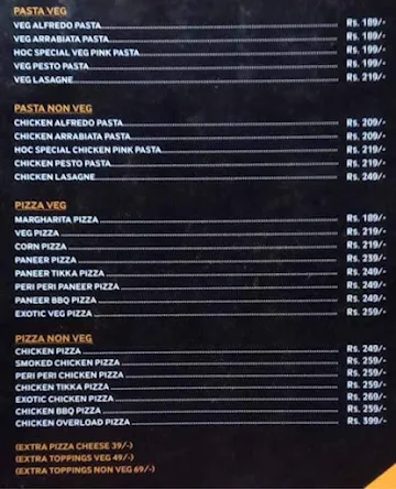 House of Caffeine menu 