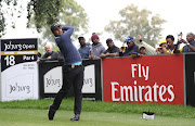 Shubankar Sharma of India plays shot on the 18th hole during the completion of the final round of the Joburg Open at Randpark Golf Club on December 11, 2017 in Johannesburg.