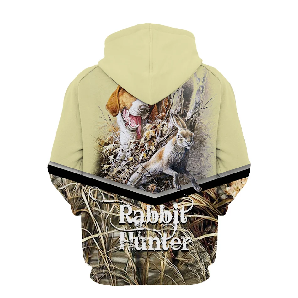 Oversize Men'S Rabbit Pet Series Hooded Pullover Sweater