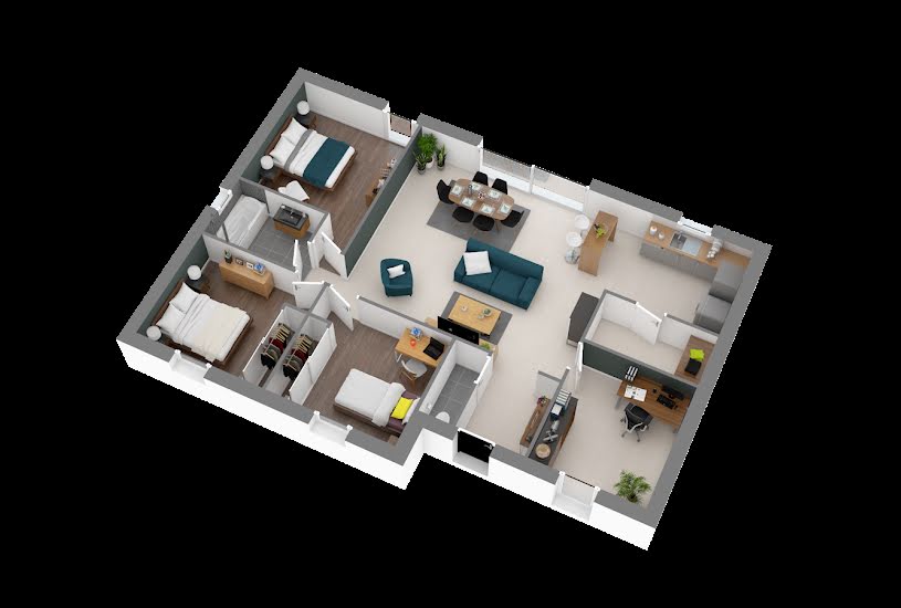  Vente Terrain + Maison - Terrain : 350m² - Maison : 93m² à Boisgervilly (35360) 
