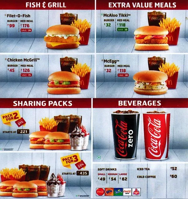 McDonald's menu 