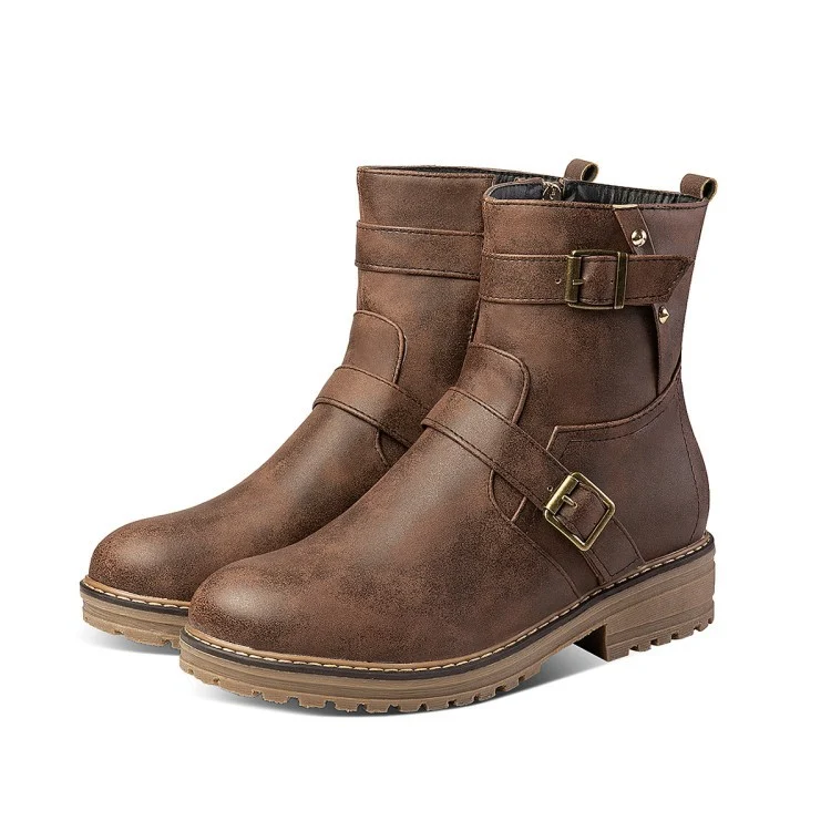 Title 3, Bottines Martin pour femmes avec boucle ronde, ...